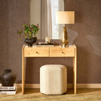 Dusklia - Cleo Acacia Wood Dressing Table Console - Light Wood