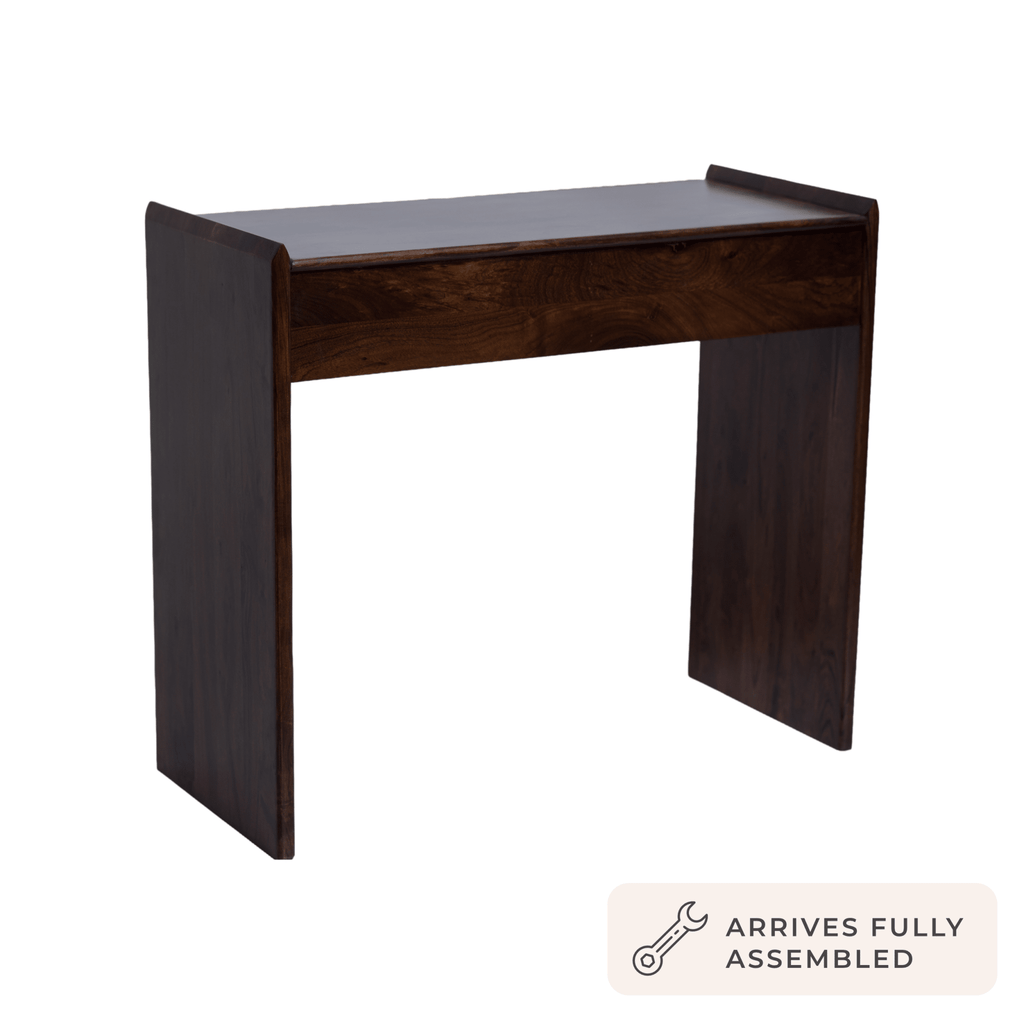 Dusklia - Cleo Acacia Wood Dressing Table Console - Walnut