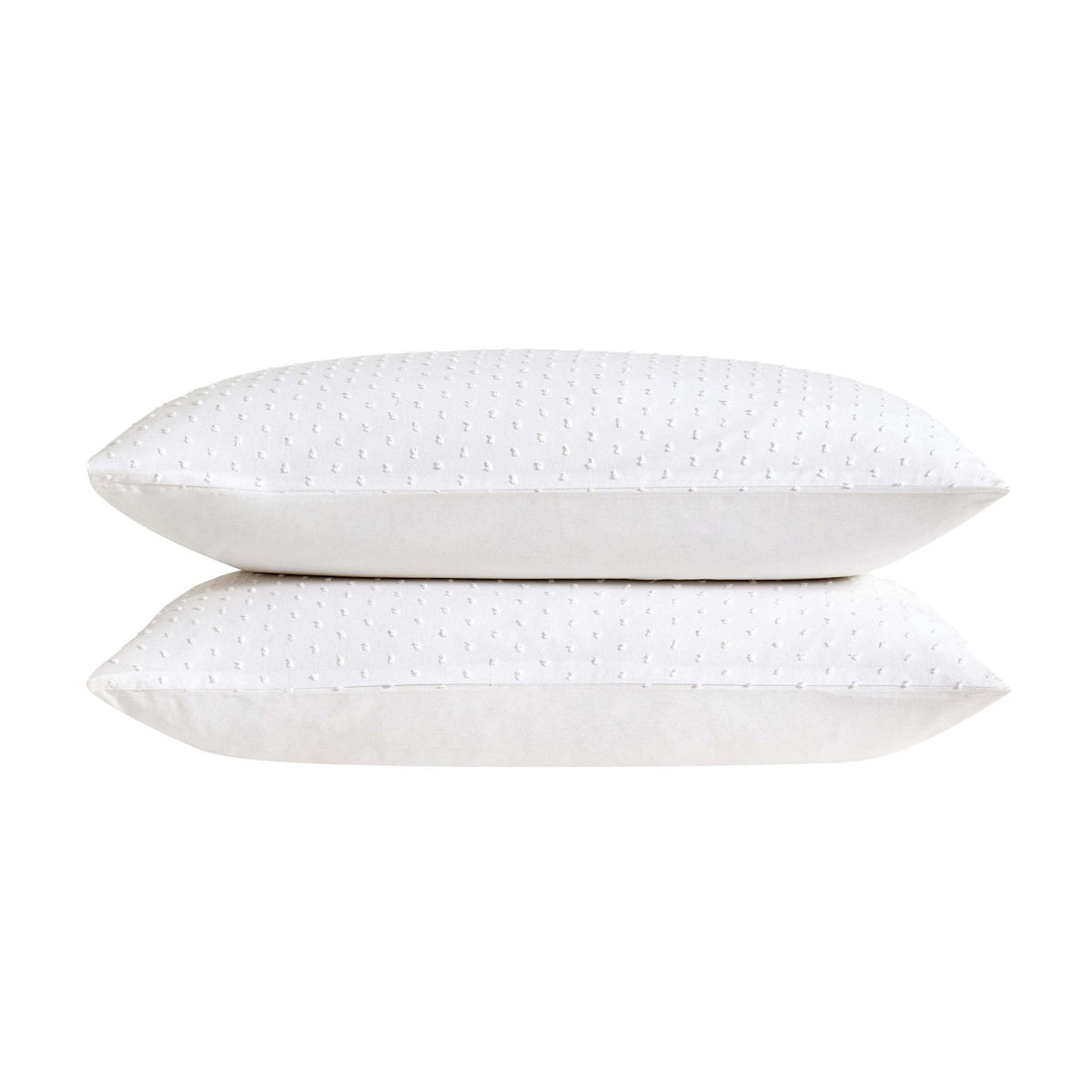 Dusklia - Clipped Jacquard Dobby 100% Cotton Duvet Cover & Pillowcase Set - White