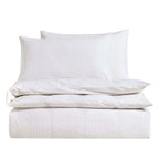 Dusklia - Clipped Jacquard Dobby 100% Cotton Duvet Cover & Pillowcase Set - White