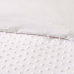 Dusklia - Clipped Jacquard Dobby 100% Cotton Duvet Cover & Pillowcase Set - White