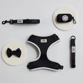 Dusklia - Dog Harness, Lead, Collar Set - Size Small - Black/White