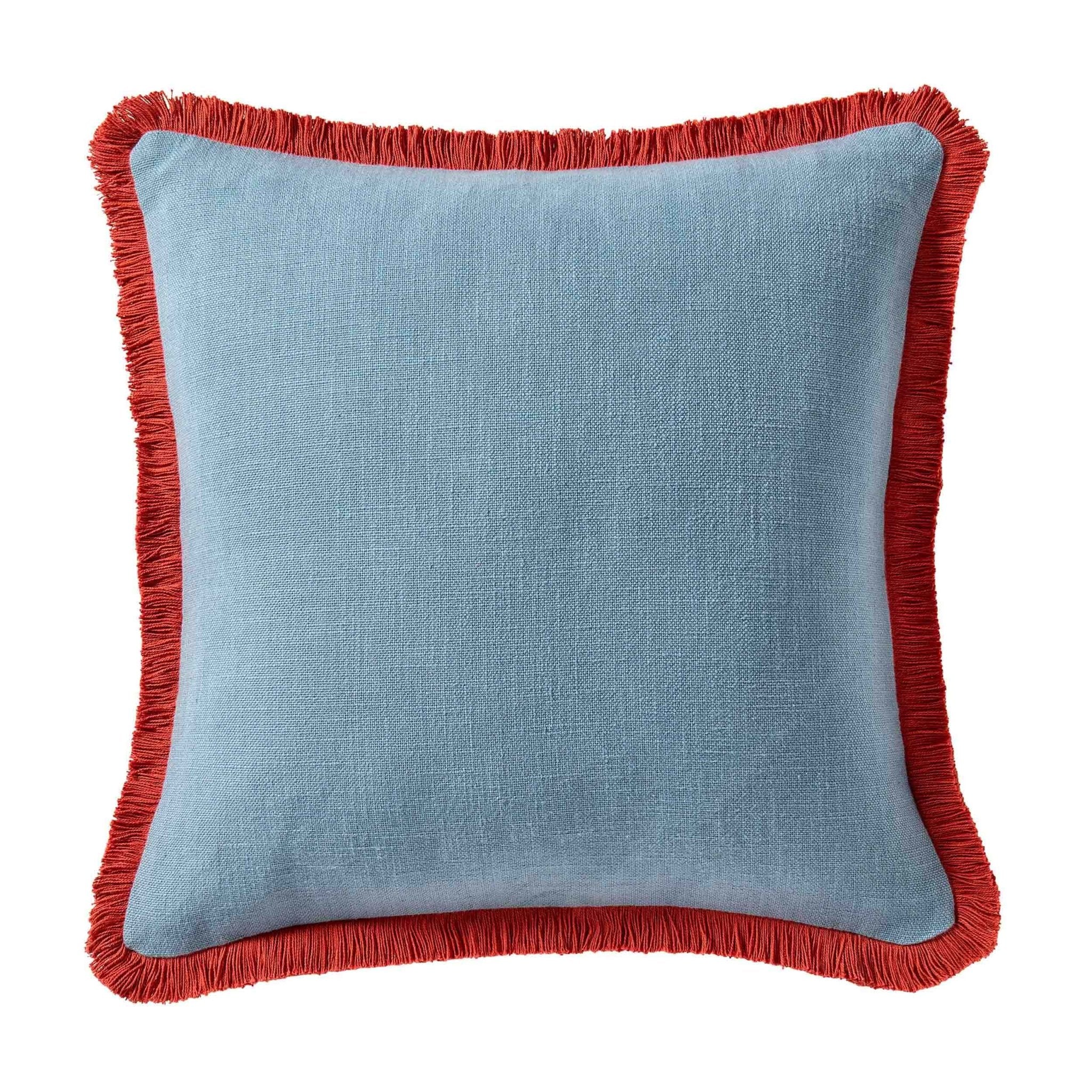 Dusklia - Contrast Edge Tufted Cushion Cover - Blue/ Red