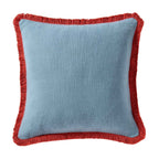 Dusklia - Contrast Edge Tufted Sofa Cushion Cover - Blue/Red