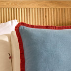 Dusklia - Contrast Edge Tufted Cushion Cover - Blue/ Red