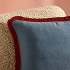 Dusklia - Contrast Edge Tufted Sofa Cushion Cover - Blue/Red