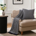 Dusklia - Contrast Pattern Sofa Cushion Cover - Midnight