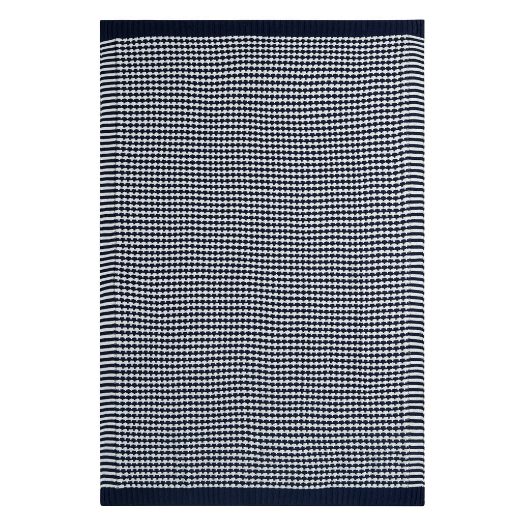 Dusklia - Contrast Pattern Knit Sofa Throw - Midnight