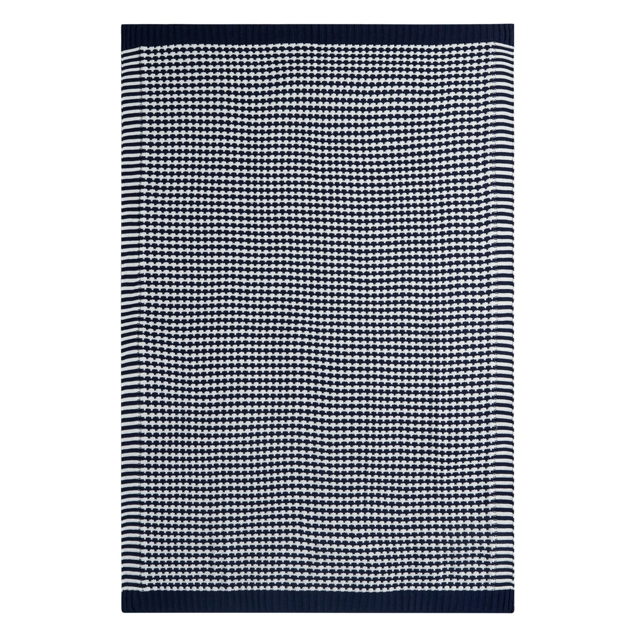Dusklia - Contrast Pattern Knit Sofa Throw - Midnight