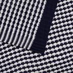 Dusklia - Contrast Pattern Knit Throw - Midnight
