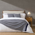 Dusklia - Contrast Pattern Knit Throw - Midnight