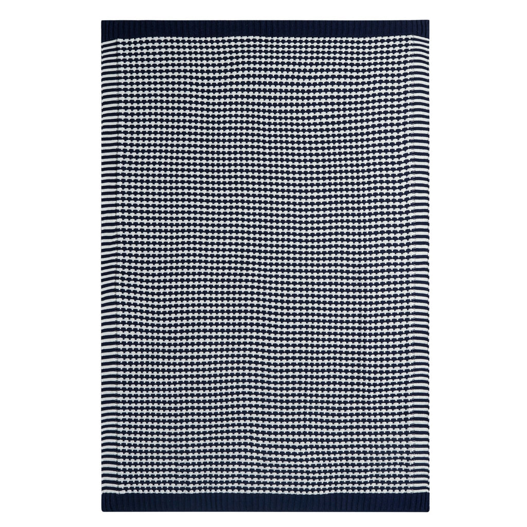 Dusklia - Contrast Pattern Knit Throw - Midnight