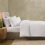 Dusklia - Cooling Cotton 180 Thread Count Duvet Cover, Pillowcase & Fitted Sheet Set - White