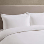Dusklia - Cooling Cotton 180 Thread Count Duvet Cover, Pillowcase & Fitted Sheet Set - White