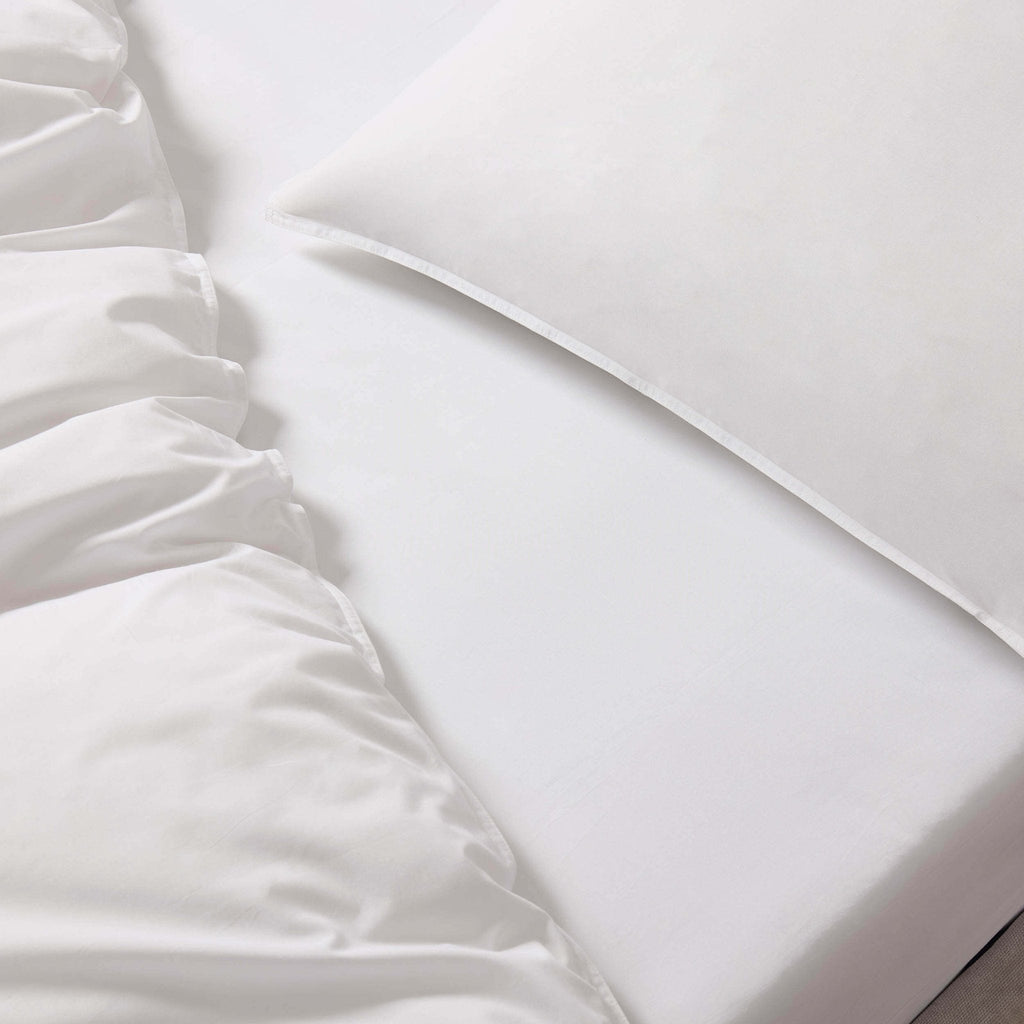 Dusklia - Cooling Cotton 180 Thread Count Duvet Cover, Pillowcase & Fitted Sheet Set - White