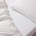 Dusklia - Cooling Cotton 180 Thread Count Duvet Cover, Pillowcase & Fitted Sheet Set - White