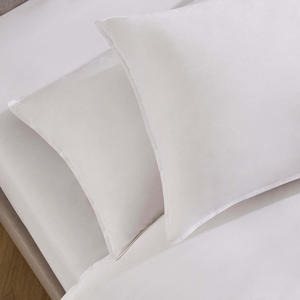 Dusklia - Cooling Cotton 180 Thread Count Duvet Cover, Pillowcase & Fitted Sheet Set - White