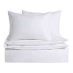 Dusklia - Cooling Cotton 180 Thread Count Duvet Cover, Pillowcase & Fitted Sheet Set - White