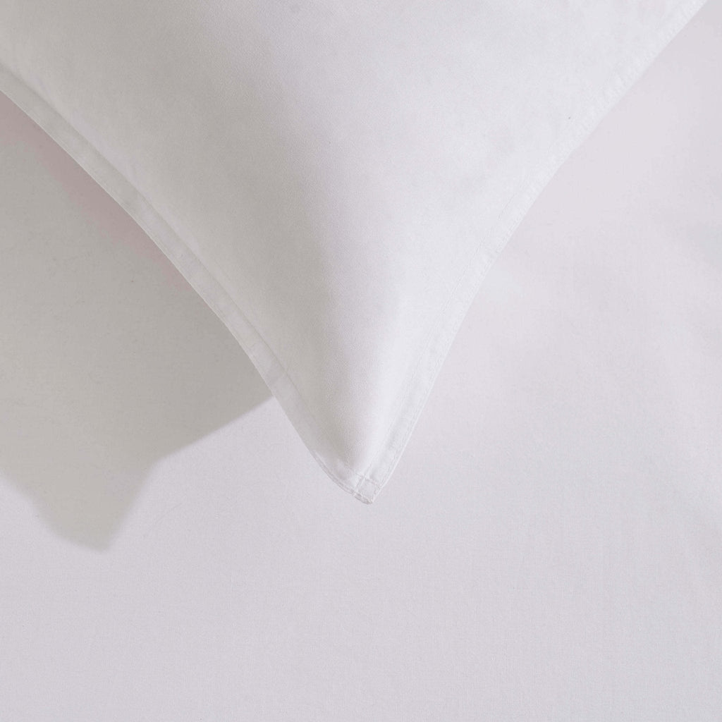 Dusklia - Cooling Cotton 180 Thread Count Duvet Cover, Pillowcase & Fitted Sheet Set - White