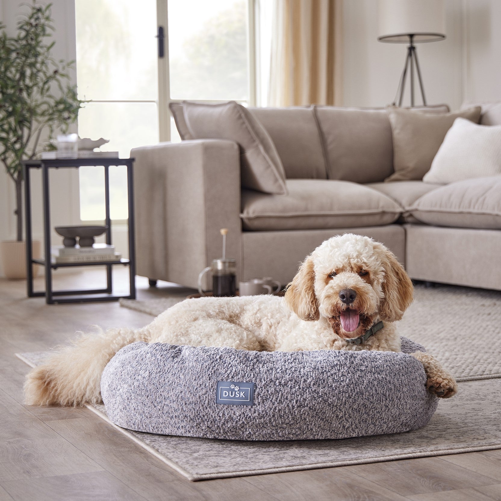 Dusklia - Cooper Round Dog Bed - Steel Grey