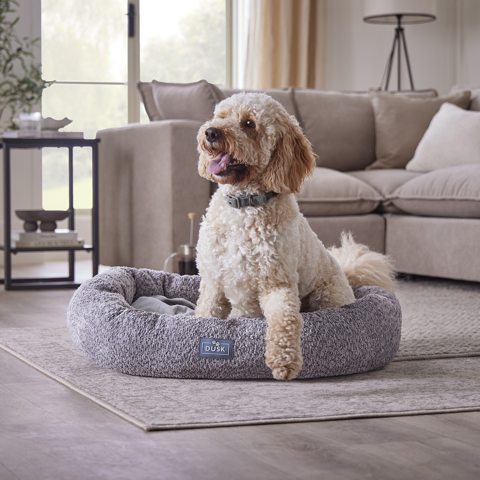 Dusklia - Cooper Round Dog Bed - Steel Grey