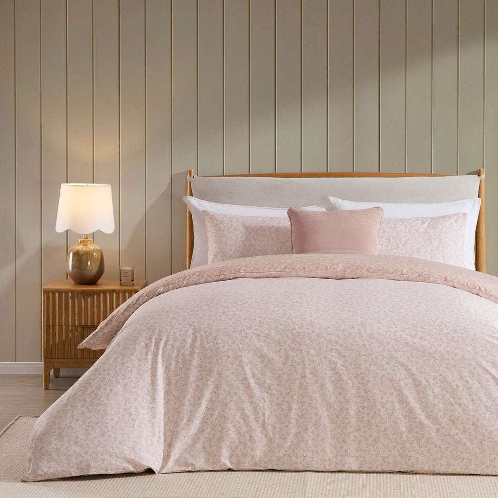 Dusklia - Corinne 100% Cotton Reversible Duvet Cover & Pillowcase Set - Natural