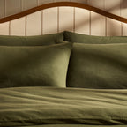 Dusklia - Cosy Brushed Cotton Duvet Cover & Pillowcase Set - Forest Green