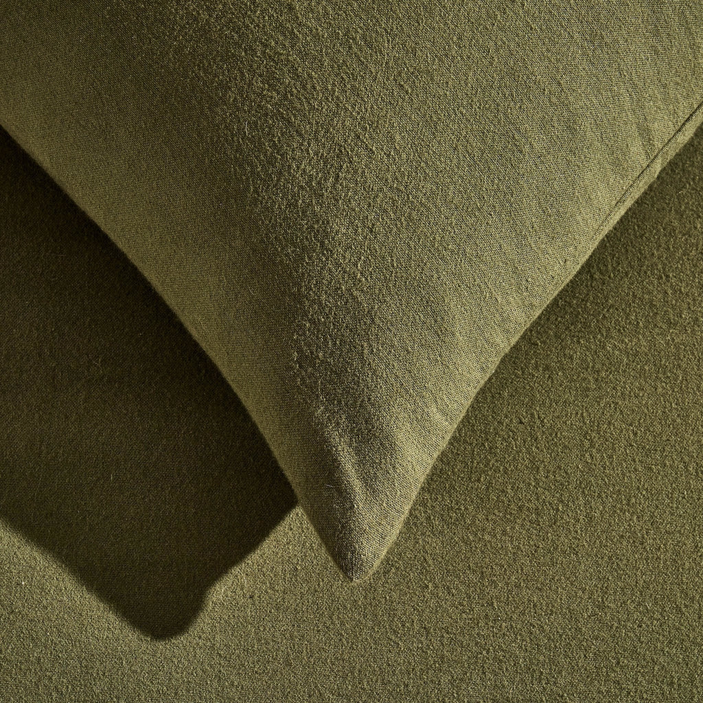 Dusklia - Cosy Brushed Cotton Duvet Cover & Pillowcase Set - Forest Green