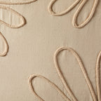 Dusklia - Cotton Embroidered Flower Cushion Cover - Natural