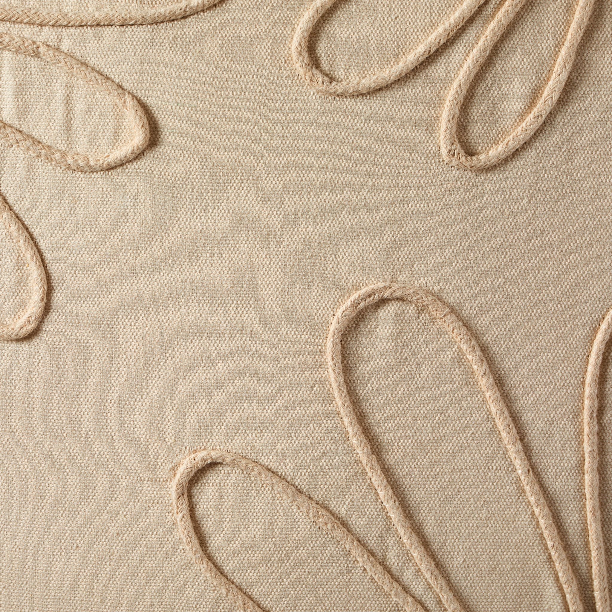 Dusklia - Cotton Embroidered Flower Cushion Cover - Natural