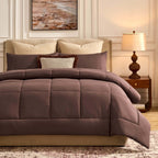 Dusklia - Machine Washable Coverless Duvet & Pillowcase Set - Brown