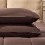 Dusklia - Machine Washable Coverless Duvet & Pillowcase Set - Brown
