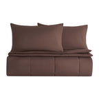 Dusklia - Machine Washable Coverless Duvet & Pillowcase Set - Brown