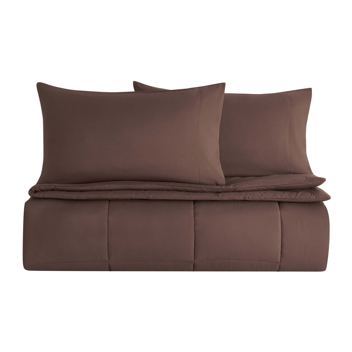Dusklia - Machine Washable Coverless Duvet & Pillowcase Set - Brown