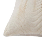 Dusklia - Curved Pattern Ribbed Faux Fur Cushion Cover - Cream