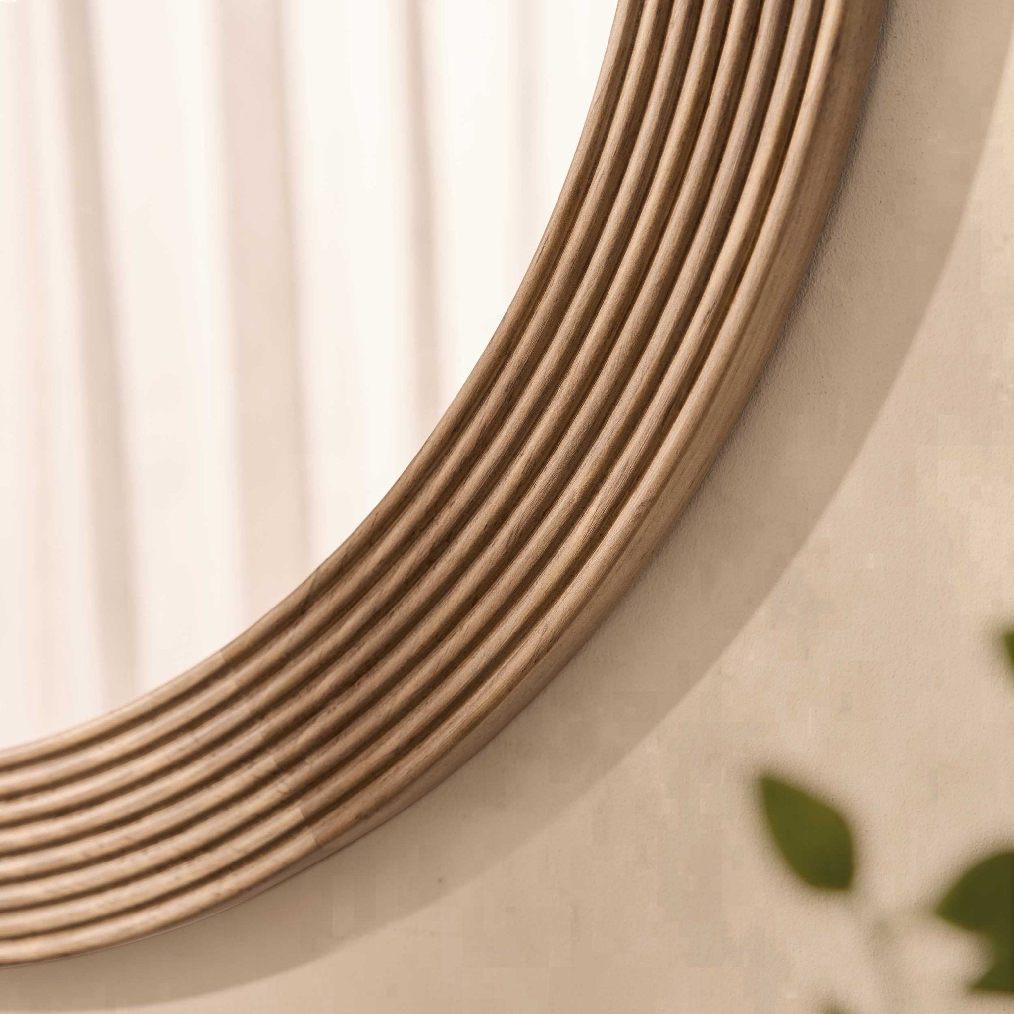 Dusklia - Cyrus Circle Wood Mirror - Light Wood