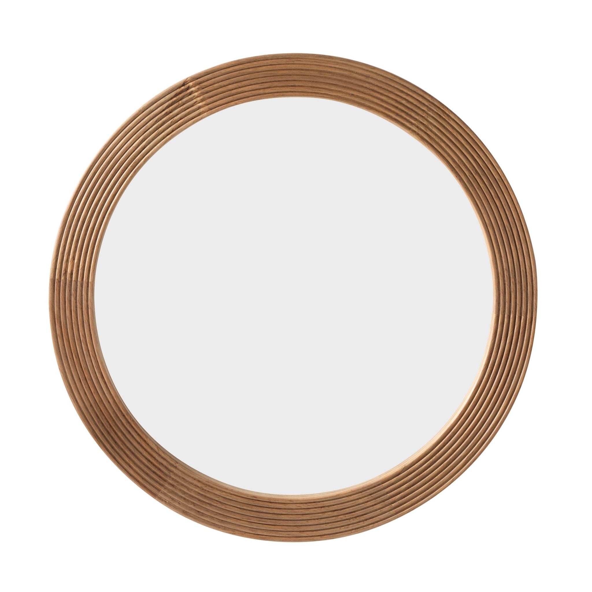 Dusklia - Cyrus Circle Wood Mirror - Light Wood