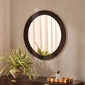 Dusklia - Cyrus Circle Wood Mirror - Walnut