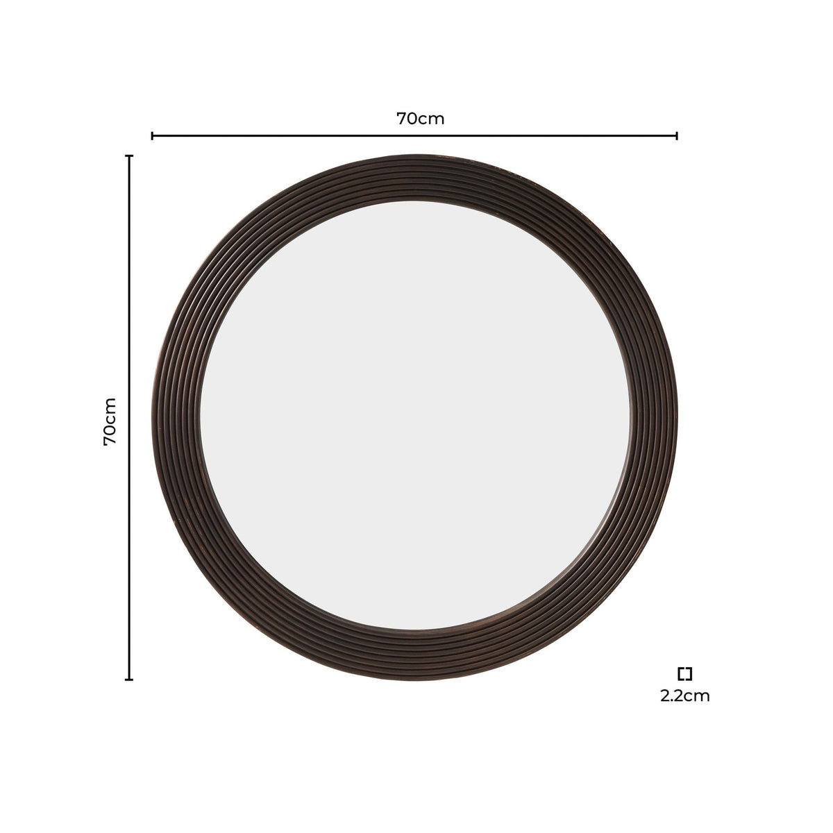 Dusklia - Cyrus Circle Wood Mirror - Walnut