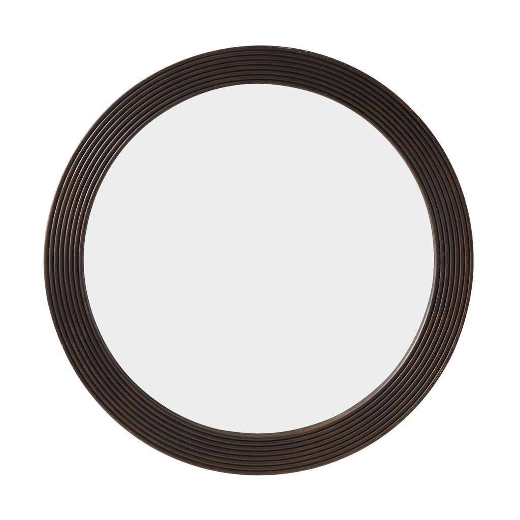 Dusklia - Cyrus Circle Wood Mirror - Walnut