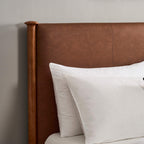Dusklia - Dallas Bed Frame - Faux Leather Tan