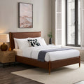 Dusklia - Dallas Bed Frame - Faux Leather Tan