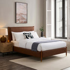 Dusklia - Dallas Bed Frame - Faux Leather Tan