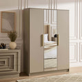 Dusklia - Darcey 3 Door Wardrobe - Taupe