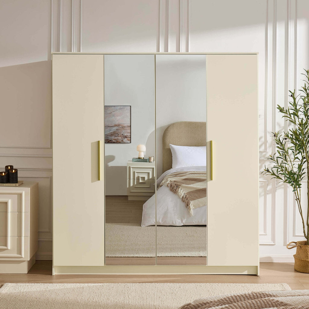 Dusklia - Darcey 4 Door Wardrobe - Cream