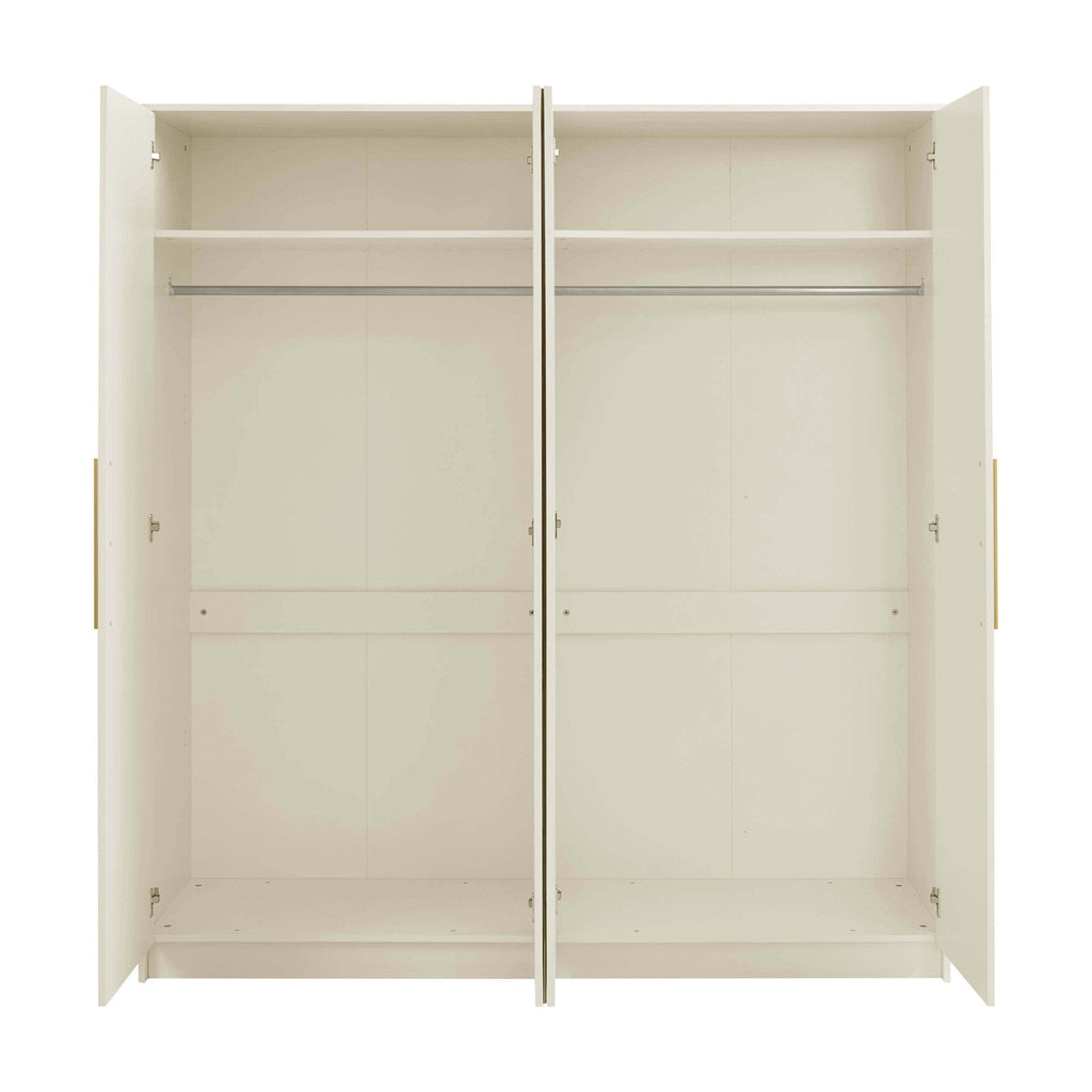 Dusklia - Darcey 4 Door Wardrobe - Cream