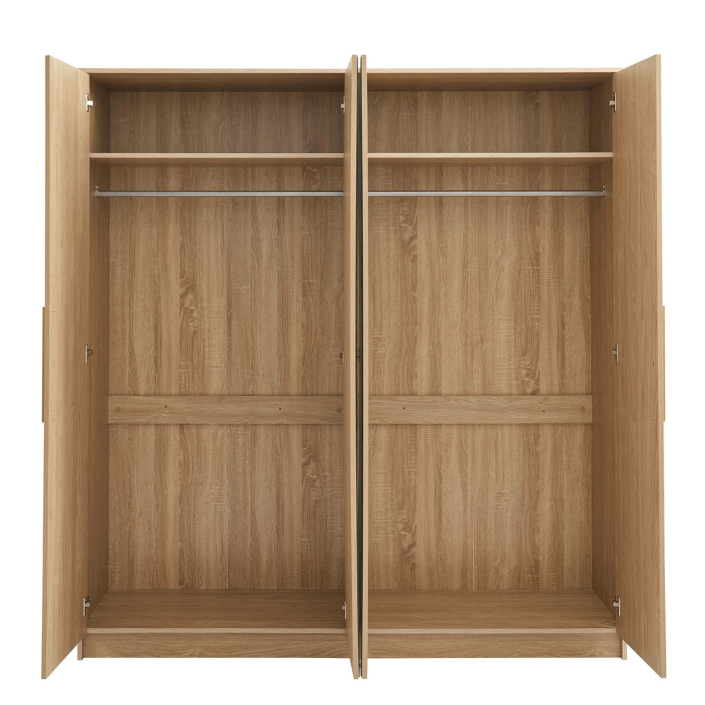 Dusklia - Darcey 4 Door Wardrobe - Light Wood