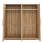 Dusklia - Darcey 4 Door Wardrobe - Light Wood