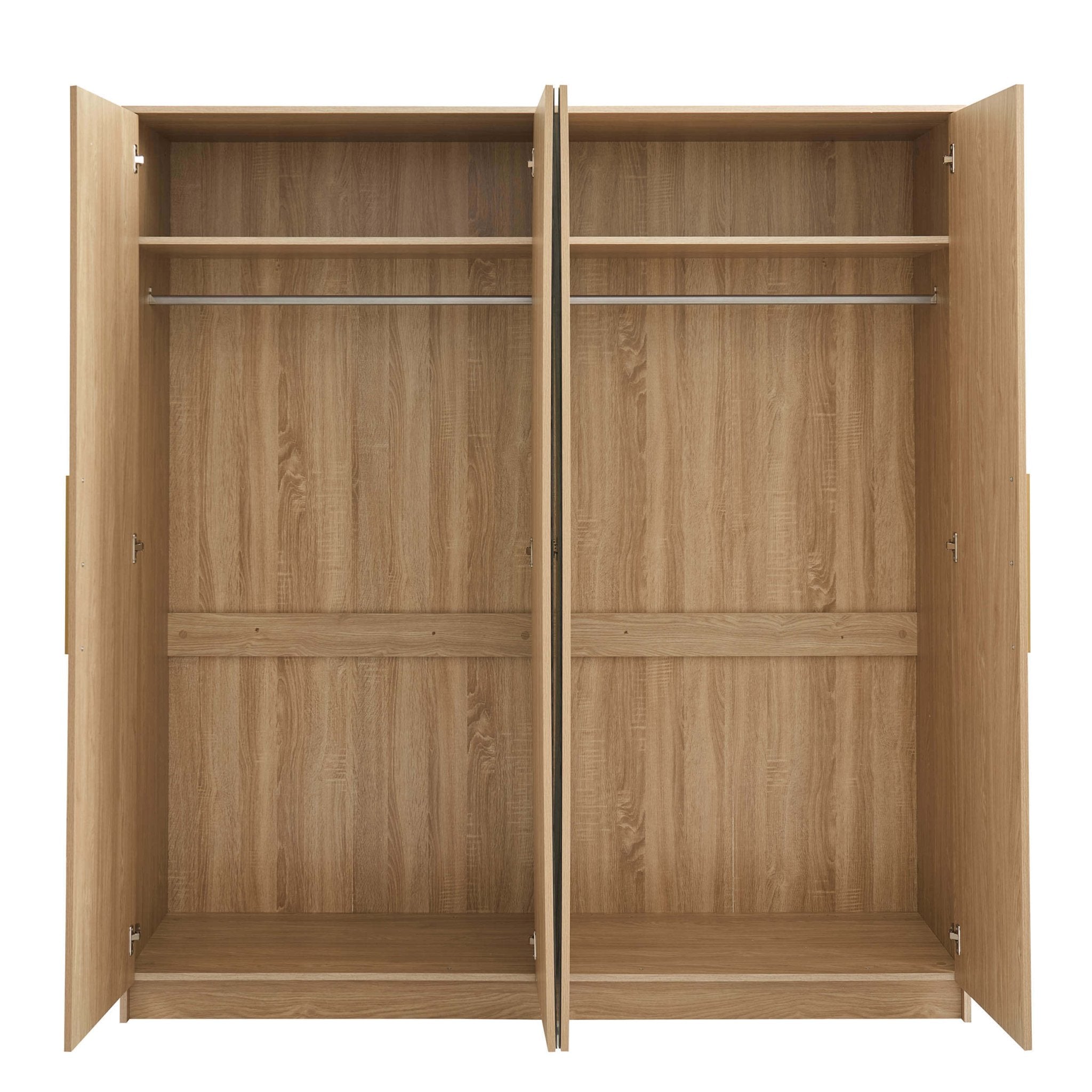 Dusklia - Darcey 4 Door Wardrobe - Light Wood