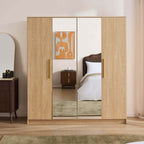 Dusklia - Darcey 4 Door Wardrobe - Light Wood